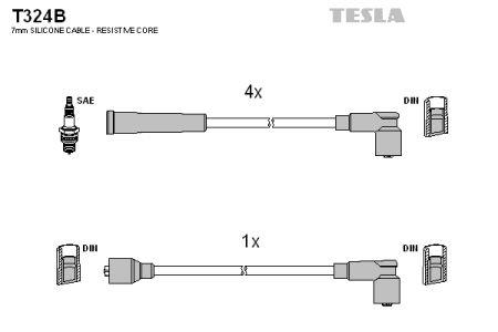 Tesla T324B Дроти високовольтні, комплект T324B: Купити в Україні - Добра ціна на EXIST.UA!