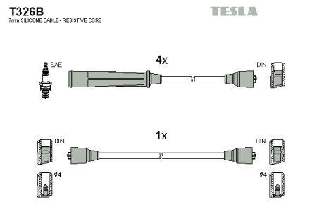 Tesla T326B Дроти високовольтні, комплект T326B: Купити в Україні - Добра ціна на EXIST.UA!