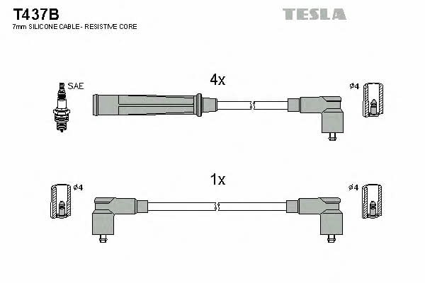 Провода высоковольтные, комплект Tesla T437B