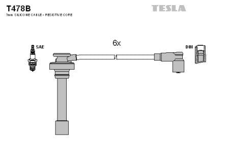 Tesla T478B Дроти високовольтні, комплект T478B: Купити в Україні - Добра ціна на EXIST.UA!