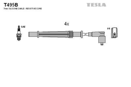 Дроти високовольтні, комплект Tesla T495B