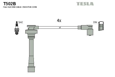 Дроти високовольтні, комплект Tesla T502B