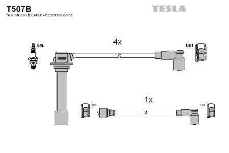 Tesla T507B Дроти високовольтні, комплект T507B: Купити в Україні - Добра ціна на EXIST.UA!