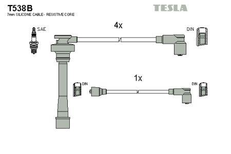 Tesla T538B Дроти високовольтні, комплект T538B: Купити в Україні - Добра ціна на EXIST.UA!