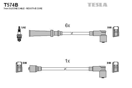 Tesla T574B Дроти високовольтні, комплект T574B: Купити в Україні - Добра ціна на EXIST.UA!