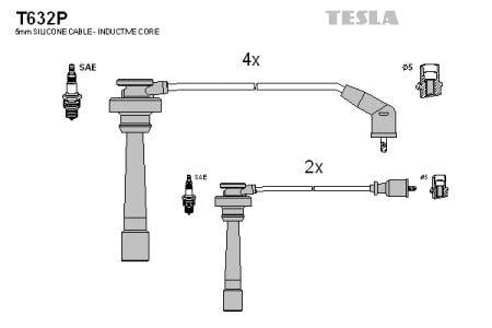 Дроти високовольтні, комплект Tesla T632P