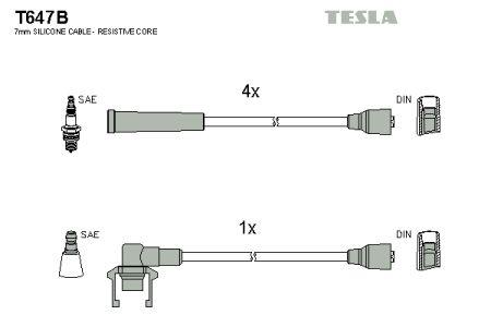 Tesla T647B Дроти високовольтні, комплект T647B: Купити в Україні - Добра ціна на EXIST.UA!