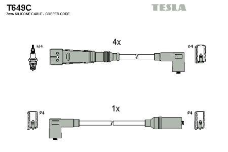 Tesla T649C Дроти високовольтні, комплект T649C: Купити в Україні - Добра ціна на EXIST.UA!