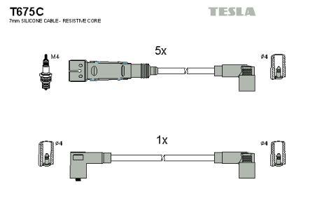 Tesla T675C Дроти високовольтні, комплект T675C: Купити в Україні - Добра ціна на EXIST.UA!