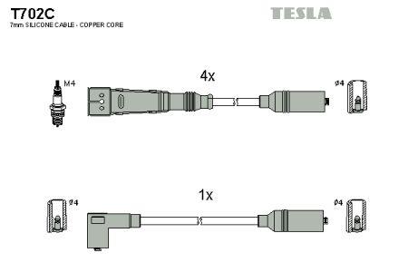 Tesla T702C Дроти високовольтні, комплект T702C: Купити в Україні - Добра ціна на EXIST.UA!