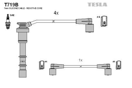 Tesla T719B Дроти високовольтні, комплект T719B: Купити в Україні - Добра ціна на EXIST.UA!