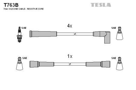 Tesla T763B Дроти високовольтні, комплект T763B: Купити в Україні - Добра ціна на EXIST.UA!
