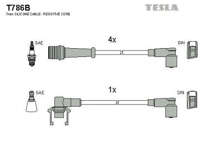 Tesla T786B Дроти високовольтні, комплект T786B: Купити в Україні - Добра ціна на EXIST.UA!