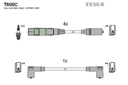 Tesla T800C Дроти високовольтні, комплект T800C: Купити в Україні - Добра ціна на EXIST.UA!