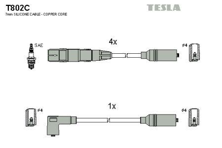 Tesla T802C Дроти високовольтні, комплект T802C: Купити в Україні - Добра ціна на EXIST.UA!