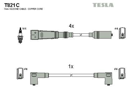 Tesla T821C Дроти високовольтні, комплект T821C: Купити в Україні - Добра ціна на EXIST.UA!