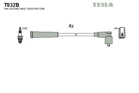 Tesla T832B Дроти високовольтні, комплект T832B: Купити в Україні - Добра ціна на EXIST.UA!