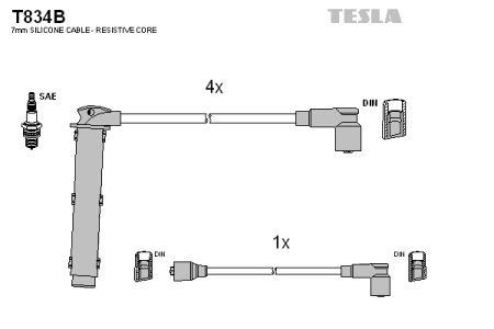 Tesla T834B Дроти високовольтні, комплект T834B: Купити в Україні - Добра ціна на EXIST.UA!