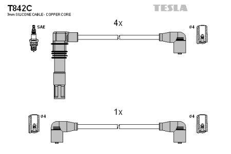 Tesla T842C Дроти високовольтні, комплект T842C: Купити в Україні - Добра ціна на EXIST.UA!
