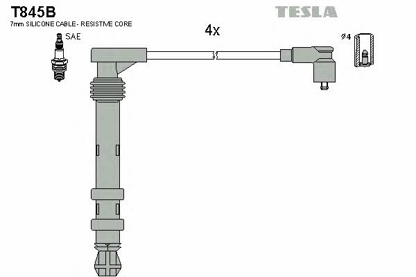 Провода высоковольтные, комплект Tesla T845B