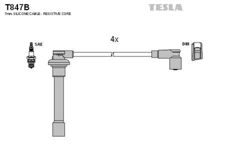 Tesla T847B Дроти високовольтні, комплект T847B: Купити в Україні - Добра ціна на EXIST.UA!