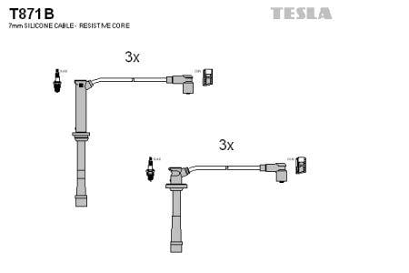 Tesla T871B Провода высоковольтные, комплект T871B: Отличная цена - Купить в Украине на EXIST.UA! T871B Tesla Провода высоковольтные, комплект