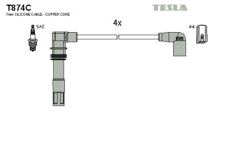 Tesla T874C Дроти високовольтні, комплект T874C: Купити в Україні - Добра ціна на EXIST.UA!