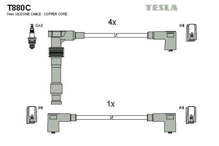 Tesla T880C Дроти високовольтні, комплект T880C: Купити в Україні - Добра ціна на EXIST.UA!