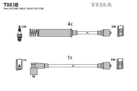 Tesla T883B Дроти високовольтні, комплект T883B: Купити в Україні - Добра ціна на EXIST.UA!
