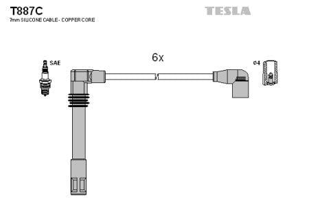 Tesla T887C Дроти високовольтні, комплект T887C: Купити в Україні - Добра ціна на EXIST.UA!