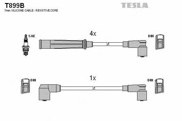 Провода высоковольтные, комплект Tesla T899B