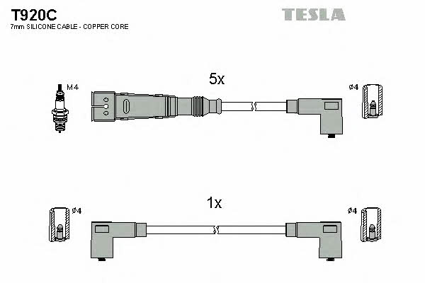 Провода высоковольтные, комплект Tesla T920C