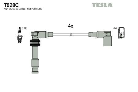 Tesla T928C Дроти високовольтні, комплект T928C: Купити в Україні - Добра ціна на EXIST.UA!