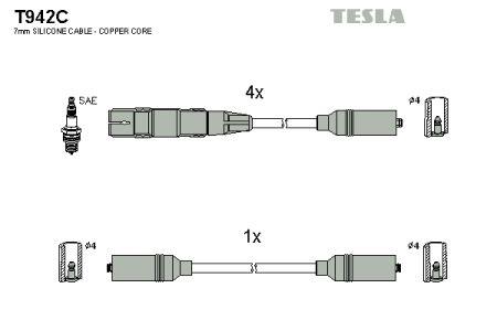 Tesla T942C Дроти високовольтні, комплект T942C: Купити в Україні - Добра ціна на EXIST.UA!