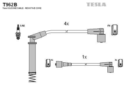 Tesla T962B Дроти високовольтні, комплект T962B: Купити в Україні - Добра ціна на EXIST.UA!
