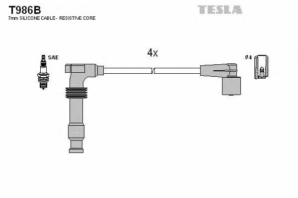 Дроти високовольтні, комплект Tesla T986B