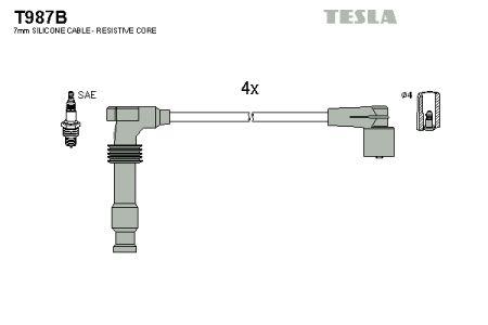 Tesla T987B Дроти високовольтні, комплект T987B: Купити в Україні - Добра ціна на EXIST.UA!
