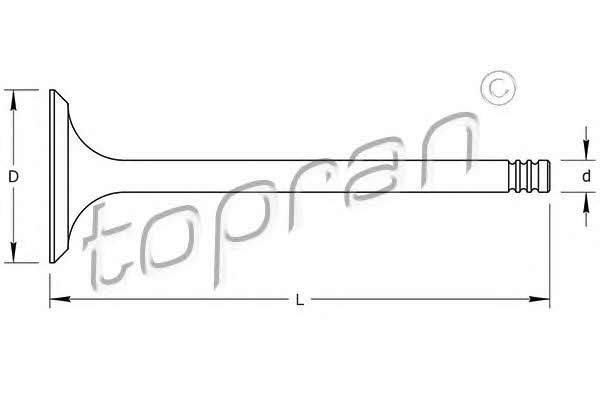 Клапан впускной Volkswagen Bora (Фольксваген Бора): 107554 Topran Клапан впускной