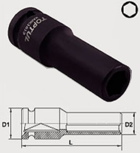 Toptul KABE1615 1/2 "6-гранна ударна головка 15 мм KABE1615: Купити в Україні - Добра ціна на EXIST.UA!