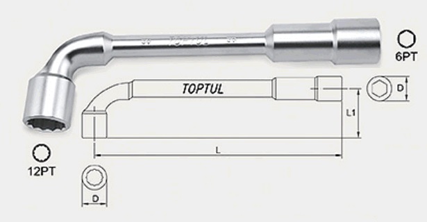 AEAE1010 Toptul Ключ торцевой Г-обр.10x10 мм.