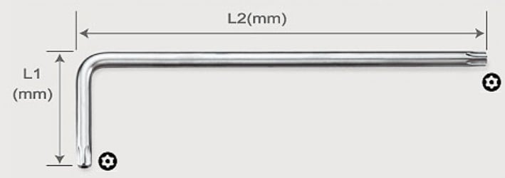 AIBE4018 Toptul Ключ TORX Г-обр. T-40 довгий з отвором