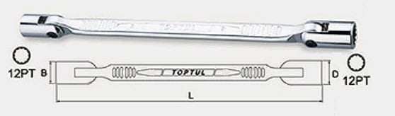 AEEC0809 Toptul Ключ шарнирный 8х9мм
