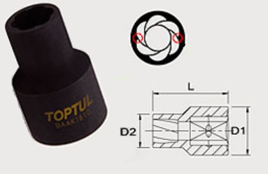BAAK1616 Toptul Головка специальная 16 мм, 1/2"