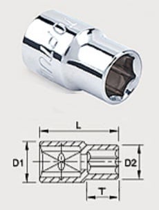 BAEA1207 Toptul Головка 6-гранна 7 мм, 3/8"