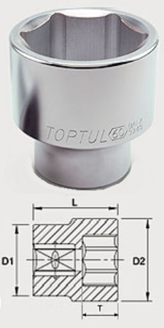 BAEA3275 Toptul Головка торцевая 1" 75мм