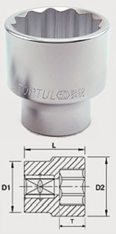 BAEB2433 Toptul Головка торцевая 3/4" 33мм (12-гр.)