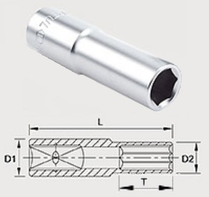 BAEE1611 Toptul Головка 6-гранная 11 мм, 1/2"