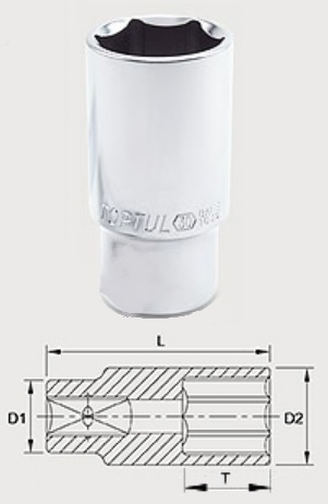 BAEE1623 Toptul Головка 6-гранная 23 мм, 1/2"