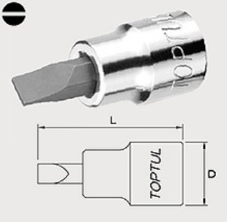 BCCA1208 Toptul Головка с шлицевой насадкой 8 мм, 3/8"