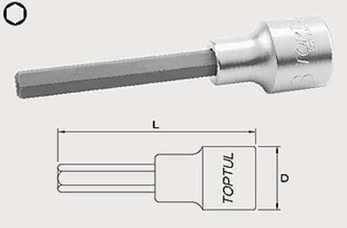 BCEA1605 Toptul Головка с насадкой HEX 5 мм, 1/2"